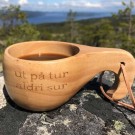 Turkopp stor med lærreim, ut på tur aldri sur thumbnail